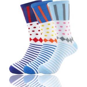 image:imageBambooMN Womens Rayon from Bamboo Fiber Colorful Polka Dot Stripe SocksAssortment 3a