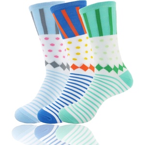 image:imageBambooMN Womens Rayon from Bamboo Fiber Colorful Polka Dot Stripe SocksAssortment 3c