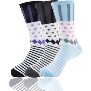 image:imageBambooMN Womens Rayon from Bamboo Fiber Colorful Polka Dot Stripe SocksAssortment 3f