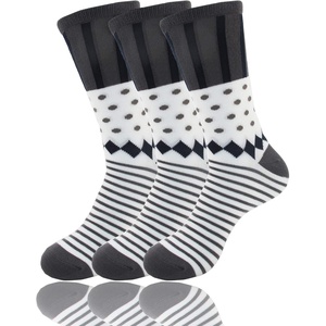 image:imageBambooMN Womens Rayon from Bamboo Fiber Colorful Polka Dot Stripe SocksGrey