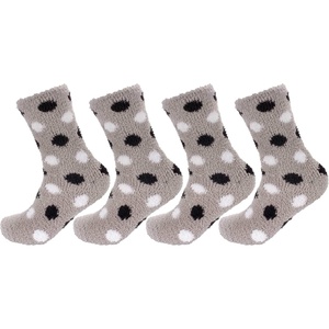 image:imageBambooMN Womens Soft and Cozy Fuzzy Crew Socks 4 Pairs02 Black Grey