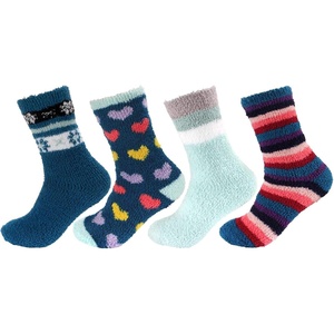 image:imageBambooMN Womens Soft and Cozy Fuzzy Crew Socks 4 PairsAsst J