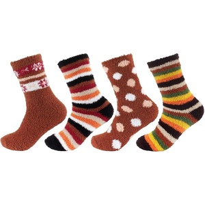 image:imageBambooMN Womens Soft and Cozy Fuzzy Crew Socks 4 PairsAsst L