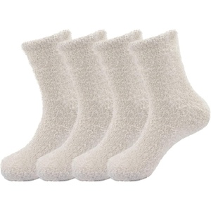 image:imageBambooMN Womens Super Soft and Cozy Feather Light Fuzzy Socks  Multiple Color Options  Two Sizes  Value Packs03  Soft Grey
