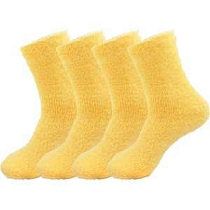 image:imageBambooMN Womens Super Soft and Cozy Feather Light Fuzzy Socks  Multiple Color Options  Two Sizes  Value Packs04  Sunshine Yellow