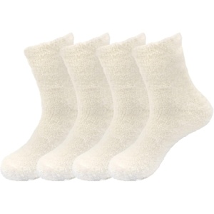 image:imageBambooMN Womens Super Soft and Cozy Feather Light Fuzzy Socks  Multiple Color Options  Two Sizes  Value Packs05  Cream White