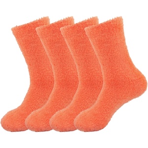 image:imageBambooMN Womens Super Soft and Cozy Feather Light Fuzzy Socks  Multiple Color Options  Two Sizes  Value Packs07x  Sunset Orange