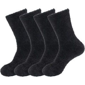 image:imageBambooMN Womens Super Soft and Cozy Feather Light Fuzzy Socks  Multiple Color Options  Two Sizes  Value Packs08  Coal Black
