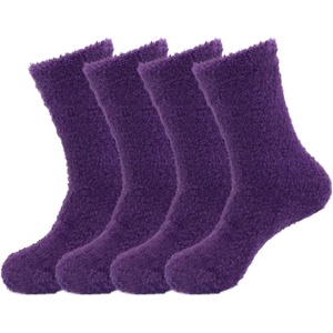 image:imageBambooMN Womens Super Soft and Cozy Feather Light Fuzzy Socks  Multiple Color Options  Two Sizes  Value Packs10  Pirate Purple