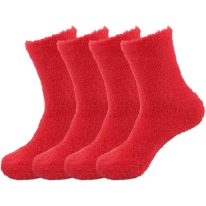 image:imageBambooMN Womens Super Soft and Cozy Feather Light Fuzzy Socks  Multiple Color Options  Two Sizes  Value Packs11  Valentine Red
