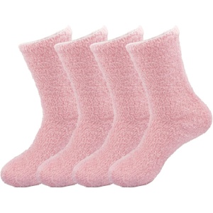 image:imageBambooMN Womens Super Soft and Cozy Feather Light Fuzzy Socks  Multiple Color Options  Two Sizes  Value Packs12  Tinkerbell Pink