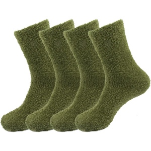 image:imageBambooMN Womens Super Soft and Cozy Feather Light Fuzzy Socks  Multiple Color Options  Two Sizes  Value Packs16  Clover Green