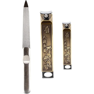 image:imageBrass Nail Clippers Set  4pc Nail Care Set  Orchid Flower Detailing  1 Set04 Chrysanthemum