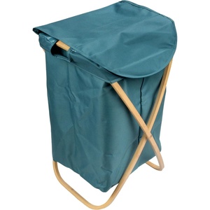 image:imageFoldable Bamboo Laundry Hamper with Lid  Decor Essentials for Any Room  Extra Large  Oval  WhiteGreen
