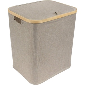 image:imageFoldable Bamboo Laundry Hamper with Lid  Decor Essentials for Any Room  Large  Rectangular  BrownLarge