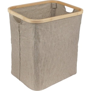 image:imageFoldable Bamboo Laundry Hamper without Lid  Decor Essentials for Any Room  Medium  Rectangular  BrownBrown