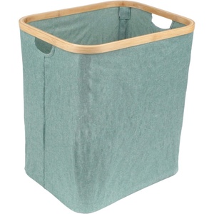 image:imageFoldable Bamboo Laundry Hamper without Lid  Decor Essentials for Any Room  Medium  Rectangular  BrownGreen