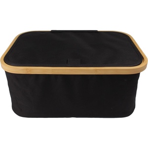 image:imageFoldable Bamboo Laundry Hamper without Lid  Decor Essentials for Any Room  Small  Rectangular  WhiteBlack with Lid