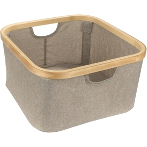 image:imageFoldable Bamboo Laundry Hamper without Lid  Decor Essentials for Any Room  Small  Square  BrownBrown