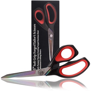 image:imageHeavy Duty Titanium Tailor Fabric Shears  95 Black wPurple  1 Unit85 Forged Black With Red