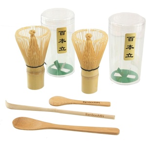 image:imageJapanese Matcha Tea Whisk Set  Two Bamboo Chasens Green Tea Whisk  Small Scoop  Chashaku for preparing Matcha  Tea Spoon10 Sets