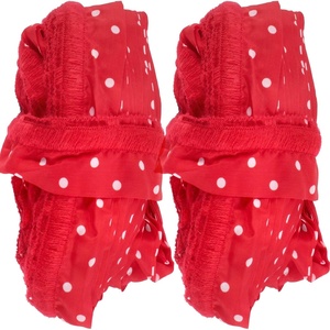image:imageJubileeYarn 100gSkein Ruffle Chiffon Ribbon Yarn  Black Red Flora  2 Skeins10 Polka Dot Red