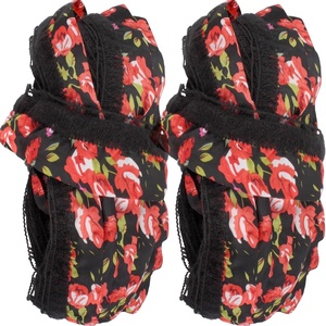 image:imageJubileeYarn 100gSkein Ruffle Chiffon Ribbon Yarn  Black Red Flora  2 Skeins11 Black Red Flora