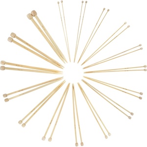 image:imageJubileeYarn 125 Single Point Bamboo Knitting Needles Set  15 Sizes 2mm10mm  Carbonized BrownNatural