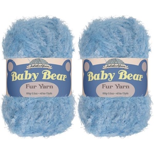 image:imageJubileeYarn Baby Bear Yarn  100gSkein Chunky Polyester Faux Fur  Shades of Blue  4 Skeins04 Baby Blue