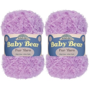 image:imageJubileeYarn Baby Bear Yarn  100gSkein Chunky Polyester Faux Fur  Shades of Blue  4 Skeins06 Lavender