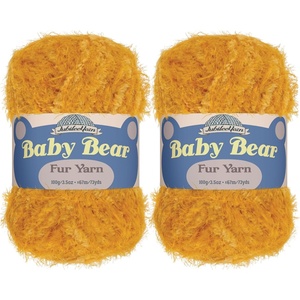 image:imageJubileeYarn Baby Bear Yarn  100gSkein Chunky Polyester Faux Fur  Shades of Blue  4 Skeins08 Butterscotch