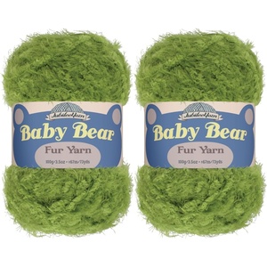 image:imageJubileeYarn Baby Bear Yarn  100gSkein Chunky Polyester Faux Fur  Shades of Blue  4 Skeins11 Lime Green