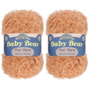 image:imageJubileeYarn Baby Bear Yarn  100gSkein Chunky Polyester Faux Fur  Shades of Blue  4 Skeins12 Oat