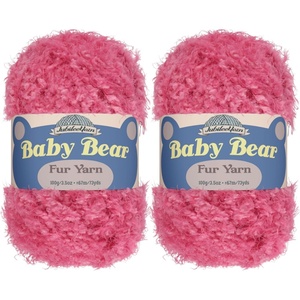 image:imageJubileeYarn Baby Bear Yarn  100gSkein Chunky Polyester Faux Fur  Shades of Blue  4 Skeins13 Hot Pink