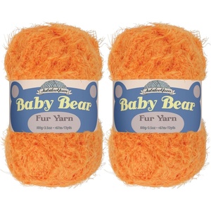 image:imageJubileeYarn Baby Bear Yarn  100gSkein Chunky Polyester Faux Fur  Shades of Blue  4 Skeins1359 Orange Peel