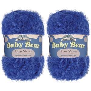 image:imageJubileeYarn Baby Bear Yarn  100gSkein Chunky Polyester Faux Fur  Shades of Blue  4 Skeins16 Royal Blue