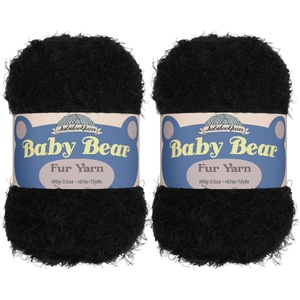 image:imageJubileeYarn Baby Bear Yarn  100gSkein Chunky Polyester Faux Fur  Shades of Blue  4 Skeins20 Pitch Black