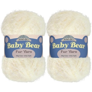 image:imageJubileeYarn Baby Bear Yarn  100gSkein Chunky Polyester Faux Fur  Shades of Blue  4 Skeins22 Cream