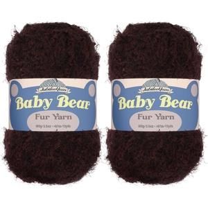 image:imageJubileeYarn Baby Bear Yarn  100gSkein Chunky Polyester Faux Fur  Shades of Blue  4 Skeins23 Brown