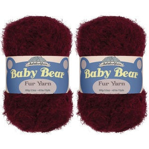 image:imageJubileeYarn Baby Bear Yarn  100gSkein Chunky Polyester Faux Fur  Shades of Blue  4 Skeins25 Crimson