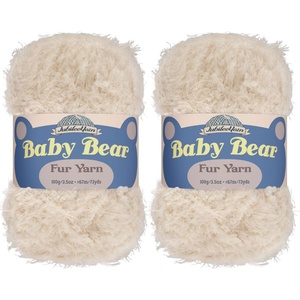 image:imageJubileeYarn Baby Bear Yarn  100gSkein Chunky Polyester Faux Fur  Shades of Blue  4 Skeins26 Moon Beam