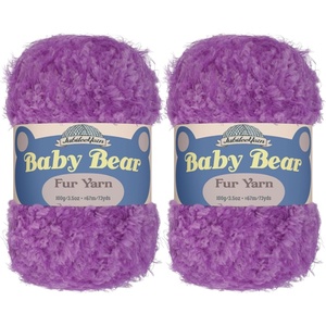 image:imageJubileeYarn Baby Bear Yarn  100gSkein Chunky Polyester Faux Fur  Shades of Blue  4 Skeins27 Deep Purple
