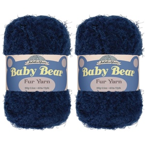 image:imageJubileeYarn Baby Bear Yarn  100gSkein Chunky Polyester Faux Fur  Shades of Blue  4 Skeins4029 Navy