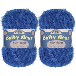image:imageJubileeYarn Baby Bear Yarn  100gSkein Chunky Polyester Faux Fur  Shades of Blue  4 Skeins4053 Turkish Sea
