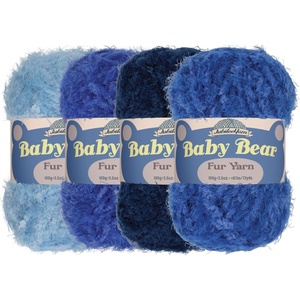image:imageJubileeYarn Baby Bear Yarn  100gSkein Chunky Polyester Faux Fur  Shades of Blue  4 SkeinsShades of Blue