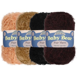 image:imageJubileeYarn Baby Bear Yarn  100gSkein Chunky Polyester Faux Fur  Shades of Blue  4 SkeinsShades of Brown