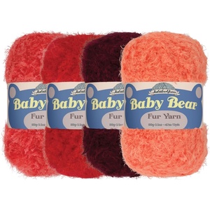image:imageJubileeYarn Baby Bear Yarn  100gSkein Chunky Polyester Faux Fur  Shades of Blue  4 SkeinsShades of Red