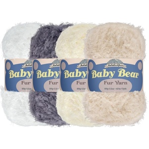 image:imageJubileeYarn Baby Bear Yarn  100gSkein Chunky Polyester Faux Fur  Shades of Blue  4 SkeinsShades of White