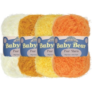 image:imageJubileeYarn Baby Bear Yarn  100gSkein Chunky Polyester Faux Fur  Shades of Blue  4 SkeinsShades of Yellow