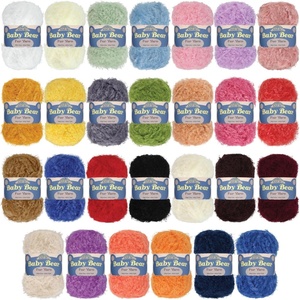 image:imageJubileeYarn Baby Bear Yarn  100gSkein Chunky Polyester Faux Fur  Shades of Blue  4 SkeinsVariety Package